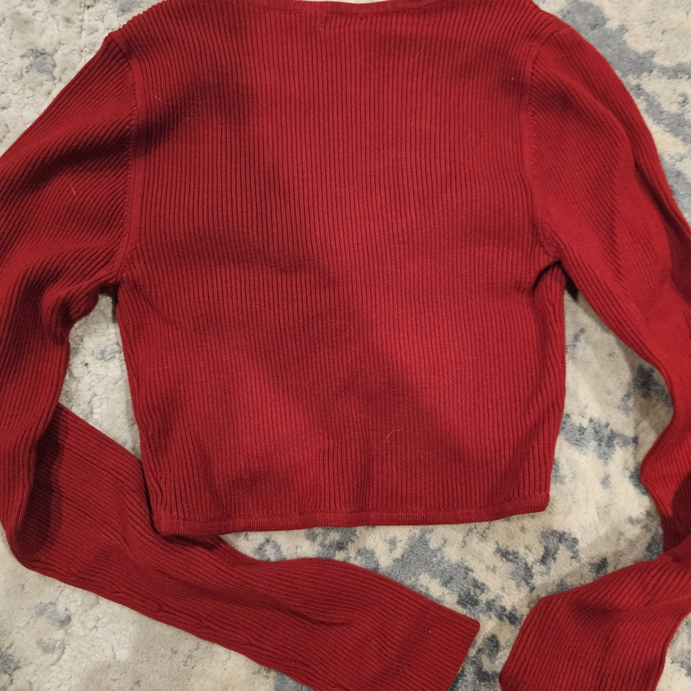Garage Red Ribbed Top - Picture 5 of 5